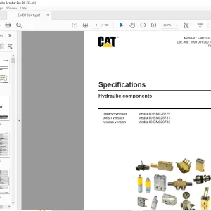Cat Hydraulic components Specifications Manual - PDF DOWNLOAD