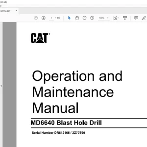 Cat MD6640 Blast Hole Drill Operation and Maintenance Manual -  PDF DOWNLOAD