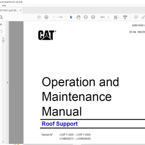 Cat Roof Support Operation & Maintenance Manual EM019501-0 - PDF DOWNLOAD
