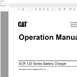 Cat SCR 120 Series Battery Charger Operation Manual BI016805 - PDF DOWNLOAD