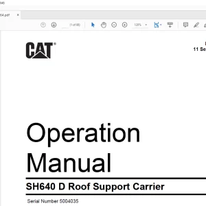 Cat SH640 D Roof Support Carrier Operation Manual SN 5004035 - PDF DOWNLOAD