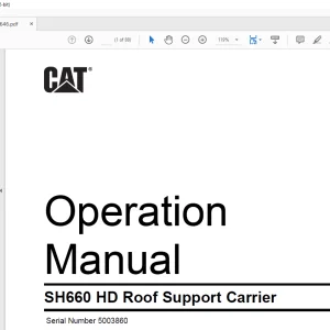 Cat SH660 HD Roof Support Carrier Operation Manual SN 5003860 - PDF DOWNLOAD