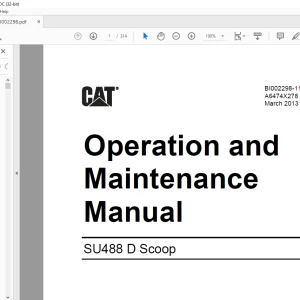 Cat SU488 D Scoop Operation & Maintenance Manual BI002298-11 - PDF DOWNLOAD
