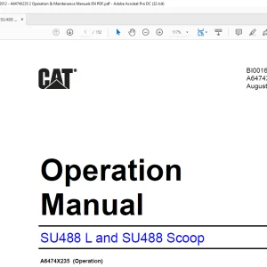 Cat SU488 L & SU488 Scoop Operation & Maintenance Manual BI001639 - PDF DOWNLOAD