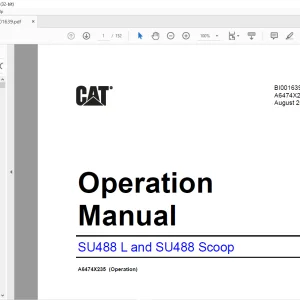 Cat SU488 L & SU488 Scoop Operation Manual BI001639 - PDF DOWNLOAD