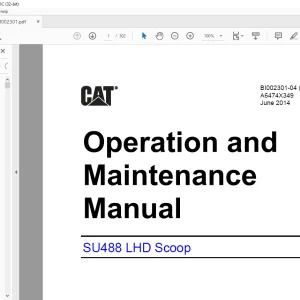 Cat SU488 LHD Scoop Operation & Maintenance Manual BI002301-04 - PDF DOWNLOAD