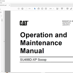 Cat SU488D-XP Scoop Operation & Maintenance Manual BI002297-03 - PDF DOWNLOAD