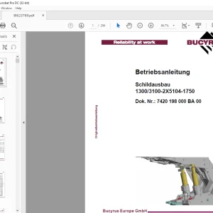 Cat Schildausbau 1300/3100-2X5104-1750 Betriebsanleitung BI623769 - PDF DOWNLOAD (German)