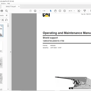 Cat Shield support 1295/2743-2X4310-1750 Operating & Maintenance Manual - PDF DOWNLOAD