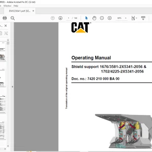 Cat Shield support 1676/3581-2X5341-2056 & 1702/4225-2X5341-2056 Operating Manual EM020641-0 - PDF DOWNLOAD