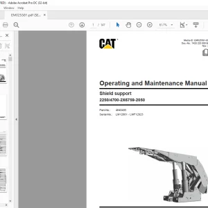 Cat Shield support 2250/4700-2X6759-2050 Operating & Maintenance Manual SN LW12881 - LWF12923 - PDF DOWNLOAD