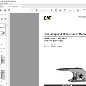 Cat Shield support with flipper 2100/3800-2X6760-2050 Operating & Maintenance Manual SN ZZ300100 - ZZ300139