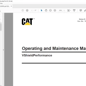 Cat VShieldPerformance Operating & Maintenance Manual EM026990-00 - PDF DOWNLOAD