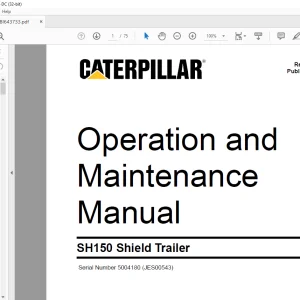 Caterpillar SH150 Shield Trailer Operation & Maintenance Manual SN 5004180 (JES00543) - PDF DOWNLOAD