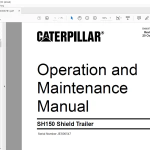 Caterpillar SH150 Shield Trailer Operation & Maintenance Manual SN JES00547 - PDF DOWNLOAD