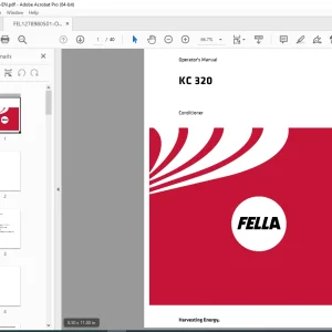 Fella EU Juras KC 320 Conditioner Operator's Manual - PDF DOWNLOAD
