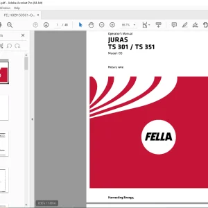 Fella EU Juras TS 301 DS TS 351 DS Rotary Rake Operator's Manual - PDF DOWNLOAD
