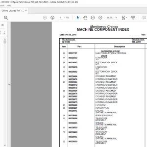 Grove Crane GHC130 Spare Parts Manual SN 130.5.209 - PDF DOWNLOAD