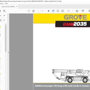 Grove Crane GMK 2035 Additional pages Driving with axle loads in excess of 12 t 2084933 - PDF DOWNLOAD