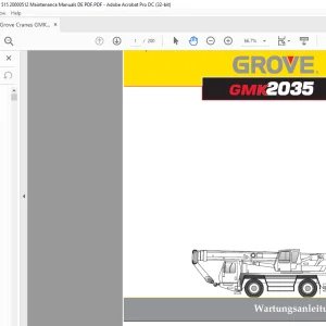 Grove Crane GMK 2035 Wartugsanleitung 2084515 - PDF DOWNLOAD
