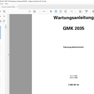 Grove Crane GMK 2035 Wartugsanleitung 2085457 - PDF DOWNLOAD