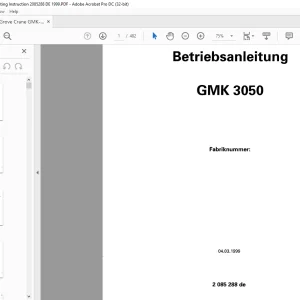 Grove Crane GMK 3050 Betriebsanleitung 2085288 - PDF DOWNLOAD (German)