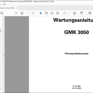 Grove Crane GMK 3050 Wartungsanleitung 2085513 - PDF DOWNLOAD (German)