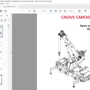 Grove Crane GMK 3050LB Spare Parts Manual 3303009C - PDF DOWNLOAD