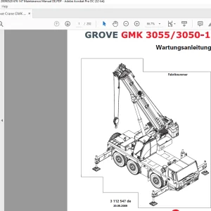 Grove Crane GMK 3055 GMK 3050-1 Wartungsanleitung 3112547 - PDF DOWNLOAD (German)