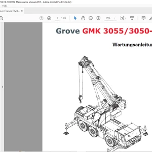 Grove Crane GMK 3055 GMK 3050-1 Wartungsanleitung 3112739 - PDF DOWNLOAD (German)