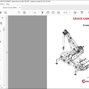 Grove Crane GMK 3060 Ersatzteilliste 4169619 - PDF DOWNLOAD (German)