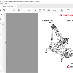 Grove Crane GMK 3060 Spare Parts Manual 4169619 - PDF DOWNLOAD
