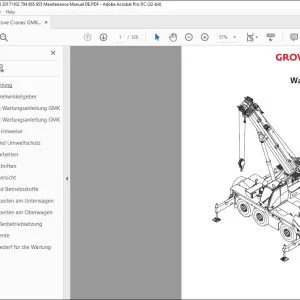 Grove Crane GMK 3060 Wartungsanleitung 3302573de - PDF DOWNLOAD (German)