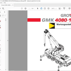Grove Crane GMK 4080-1 Wartungsanleitung 3112286 - PDF DOWNLOAD (German)