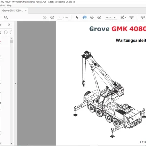 Grove Crane GMK 4080-1 Wartungsanleitung 3112742 - PDF DOWNLOAD (German)