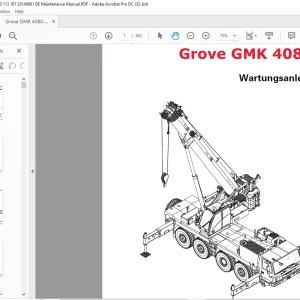 Grove Crane GMK 4080-1 Wartungsanleitung 3113167 - PDF DOWNLOAD (German)