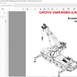 Grove Crane GMK 4080-2 GMK  4090 Ersatzteilliste Anhang 4176300 - PDF DOWNLOAD (German)