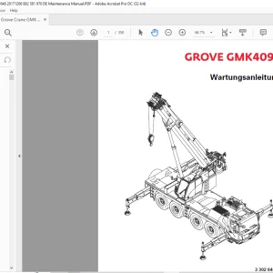 Grove Crane GMK 4090 Wartungsanleitung - PDF DOWNLOAD (German)