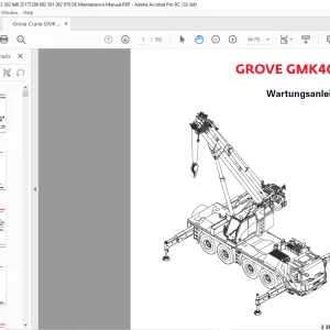 Grove Crane GMK 4090 Wartungsanleitung 3302648 - PDF DOWNLOAD (German)