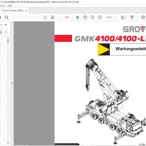 Grove Crane GMK 4100 GMK 4100-L Wartungsanleitung 3112528 - PDF DOWNLOAD (German)