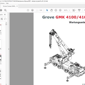 Grove Crane GMK 4100 GMK 4100L Wartungsanleitung 3112748 - PDF DOWNLOAD (German)