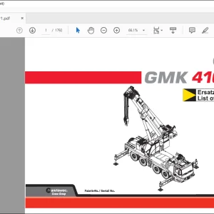 Grove Crane GMK 4100-L Spare Parts Manual 3172262 - PDF DOWNLOAD