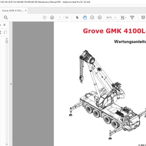 Grove Crane GMK 4100L-1 Wartungsanleitung - PDF DOWNLOAD (German)
