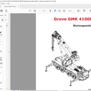 Grove Crane GMK 4100L-1 Wartungsanleitung 3302363 de - PDF DOWNLOAD (German)