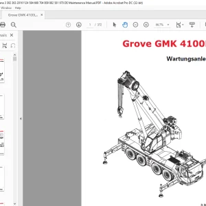 Grove Crane GMK 4100L-1 Wartungsanleitung 3302363de - PDF DOWNLOAD (German)