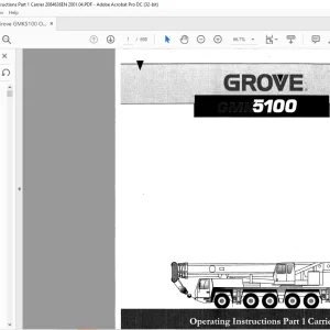 Grove Crane GMK 5100 Carrier Operating Instruction Manual 2084636 - PDF DOWNLOAD