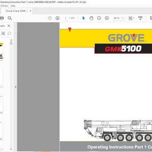 Grove Crane GMK 5100 Carrier & Superstructure Operating Instruction Manual 2084598 - PDF DOWNLOAD