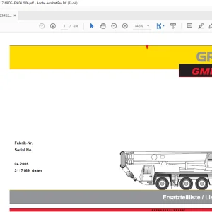Grove Crane GMK 5100 Spare Parts Manual 3117169 - PDF DOWNLOAD