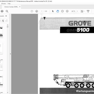 Grove Crane GMK 5100 Wartungsanleitung 2084543 - PDF DOWNLOAD (German)
