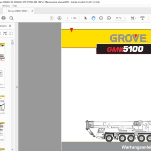 Grove Crane GMK 5100 Wartungsanleitung 2084843 - PDF DOWNLOAD (German)